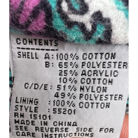 Current Seen Vintage Bomber Jacket Womens Small Acid Wash Tapestry Flannel Lined - Picture 10 of 11